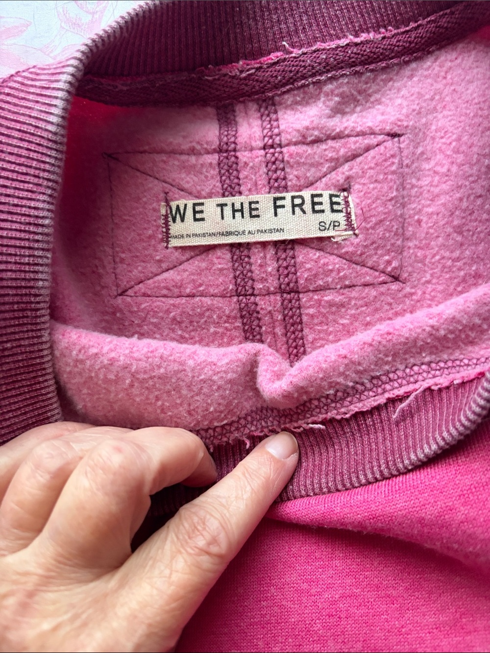 Free People Vintage Rose Pink Pullover Sweatshirt